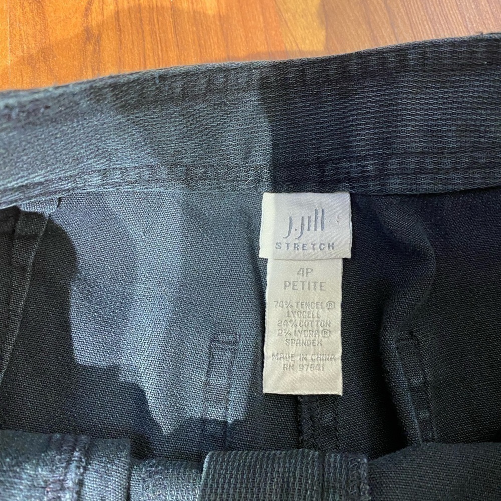 J. JILL Stretch black retro y2k 90s flat front high waisted straight leg pants - Picture 6 of 10